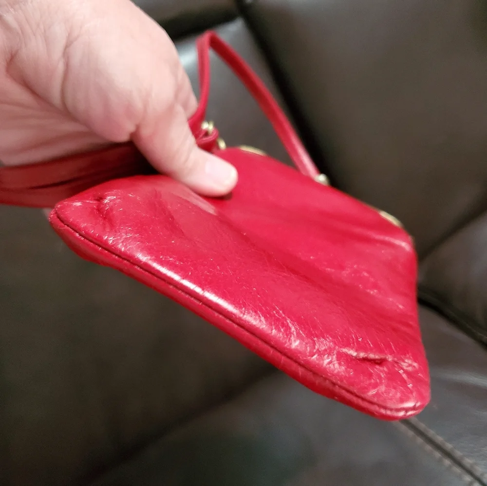 HOBO Melody Crossbody Bag Leather Cardinal Wristlet Shoulder bag EUC - Picture 8 of 8